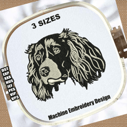 english springer spaniel embroidery design | dog face embroidery patterns | springer spaniel head embroidery files