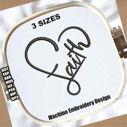 faith with heart embroidery design | faith heart embroidery patterns | faith and heart embroider file | faith embroidery