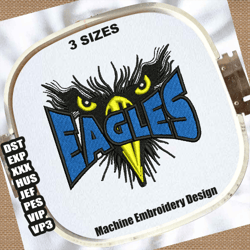 mascot eagle logo embroidery patterns | eagle face embroidery design | eagle bird embroidery files | eagle embroidery