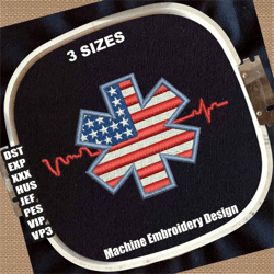 emergency medical logo embroidery design | medical services embroidery files | medical symbol embroidery patterns