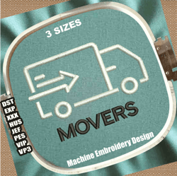 movers logo embroidery patterns | mover embroidery designs | mover symbol embroidery files | mover van embroidery design