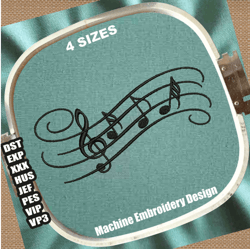 musical notes embroidery design | music embroidery patterns | music note embroidery files | music logo embroidery design