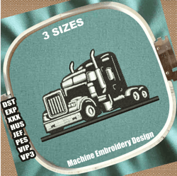 semi truck tractor embroidery design | semi truck embroidery patterns | semi trailer truck embroidery files | truck file