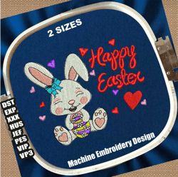 happy easter logo embroidery patterns | easter embroidery designs | easter bunny embroidery files | easter rabbit design