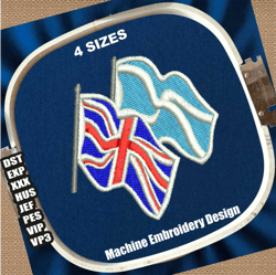 scotland with british flag embroidery design | scottish flag embroidery patterns | union jack flag embroidery files