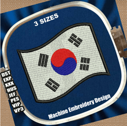 south korea national flag embroidery design | flag of south korea embroidery patterns | south korea flag embroidery file