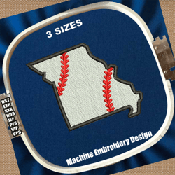 baseball missouri state map embroidery designs | missouri baseball embroidery patterns | missouri softball embroidery