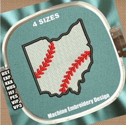 baseball ohio state map embroidery designs | ohio softball baseball embroidery patterns | ohio baseball embroidery files