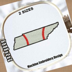 baseball tennessee state map embroidery designs | softball tennessee embroidery patterns | tennessee baseball embroidery