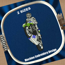 bike rider embroidery designs | motorcycle machine embroidery patterns | racing bike embroidery files | bike embroidery