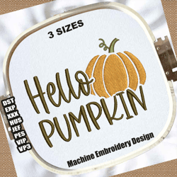 hello pumpkin embroidery designs | halloween pumpkin embroidery patterns | fall pumpkin autumn embroidery files download