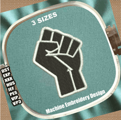 raised fist embroidery designs | hand fist embroidery patterns | clenched fist embroidery files | fist symbol embroidery