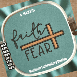 faith over fear embroidery designs | faith christian cross embroidery patterns | faith cross embroidery files download