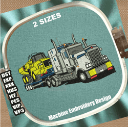 oversize truck loads embroidery designs | big rig truck embroidery patterns | 18 wheeler semi truck embroidery files