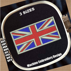 union jack national flag embroidery design | flag of united kingdom embroidery pattern | uk flag machine embroidery file