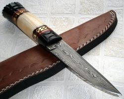 custom handmade damascus steel knife- stunning, unique design