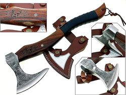 handmade carbon steel blade viking axe hatchet tomahawk hunting knife camping outdoor.