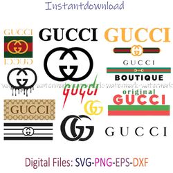 gucci logo bundle svg, brand logo svg, lv logo svg, gg logo svg, chanel logo svg, file for cricut, instantdownload, png