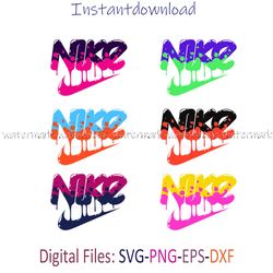 swoosh logo bundle layered svg, cricut file, nike logo png, layered digital vector file, digital download, decor, decal