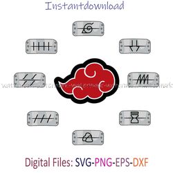 naruto bundle layered svg, cricut file, cut files, layered digital vector file, digital download, decor, decal, png, dxf