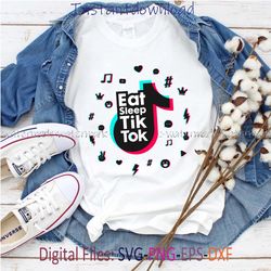 eat sleep tiktok layered svg, tiktok svg, tiktok png, instantdownload