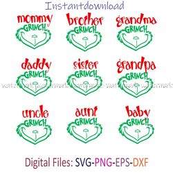 grinch family svg, grinch face svg bundle, bundle grinch face, grinch face cricut, shirt png, instantdownload