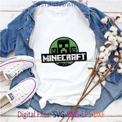 minecraft creeper logo svg, minecraft creeper svg, png, cricut, instantdownload, creeper svg, minecraft png