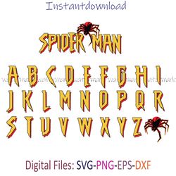 spiderman font, spiderman font svg, spiderman font png, spiderman font cricut, dxf, instantdownload