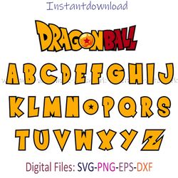 dragon ball font svg, dragon ball font png, instantdownload