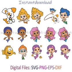 bubble guppies svg, bubble guppies png, instantdownload