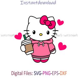 Hello Kitty Starbucks Coffee Cup SVG: Adorable Design for Your Crafts, Cricut Designs, Instantdownload