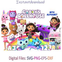 gabby dollhouse alphabet svg, gabby dollhouse png, cricut dollhouse, file for cricut, instantdownload