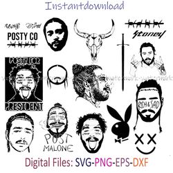 Post Malone Bundle SVG, Post Malone PNG, Post Malone Transparent, Cricut, Instantdownload, png for shirt