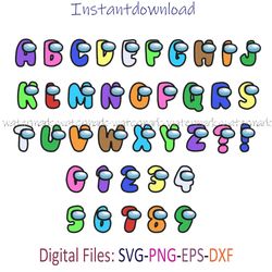 among us letters svg, among us numbers svg, among us alphabet svg, among us bubble letters, among us letter character
