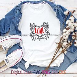 skeleton heart svg, love is all you need svg, valentine heart png, valentines day, cricut file, png shirt, silhouette
