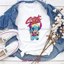 stitch dancing with headphones and a walkman svg, png, file for cricut, t shirt design, instantdownload