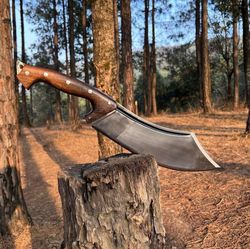 handmade carbon steel blade tactical machete knife