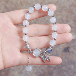 original opal sea blue treasure moonlight crystal bracelet - light luxury elastic bracelet for girls women - jewelry acc