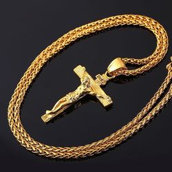 fashionable simple and wild trend easter jesus cross pendant necklace - christian character necklace - best gift for men