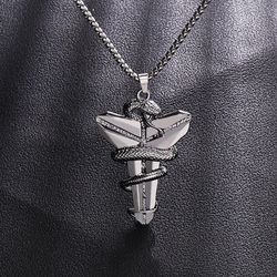 exquisite fashion basketball fan commemorative kobe pendant necklace - retro viper mamba cross necklace - jewelry memori