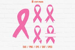 cancer pink ribbon bundle svg, survivor, awareness ribbons