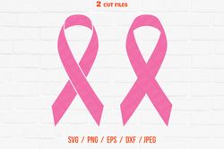 cancer ribbon svg cancer awareness ribbon svg breast cancer bundle set of 2