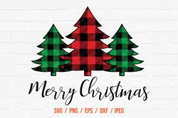 merry christmas svg, christmas trees svg, christmas tree, buffalo plaid svg