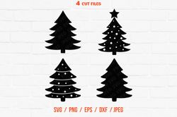 christmas trees svg christmas tree bundle set of 4