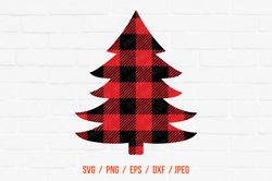 merry christmas svg buffalo plaid christmas tree svg checkered plaid svg