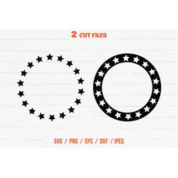 2 cut files frame svg star frame simple circle frame svg silhouette designs