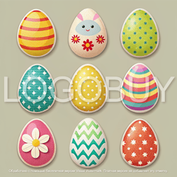 easter eggs stickers