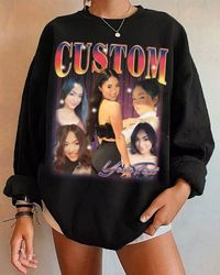 custom photo bootleg graphic 90s comfort sweatshirt, custom bootleg rap tee, custom photo sweatshirt, custom your own bo