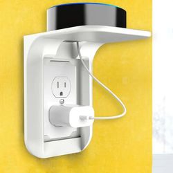 wall outlet shelf convenient sturdy socket mobile phone charging holder