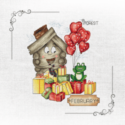 fairytale cottage cross stitch pattern - dreamy february needlework design